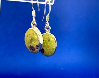 K2 drop earrings set in sterling silver natural gems/crystals .925 a rare gem
