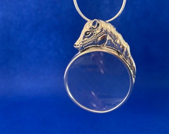 Magnifying glass Sterling silver Horse  Victorian in Style