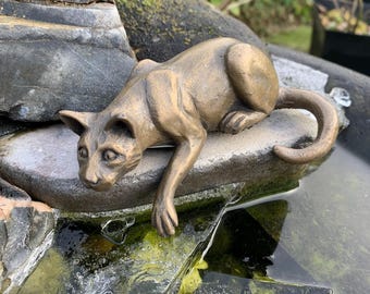 Cat Cold Cast Bronze small figurine ... shelf cat ..fine quality made in the U.K.