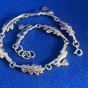 Hares and Oak leaves Bracelet sterling silver .925