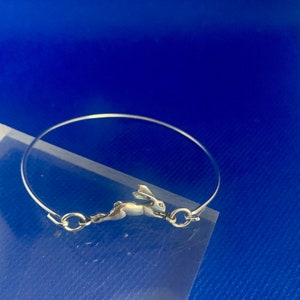 Hares Bracelet/ Bangle sterling silver .925 Spring fastener