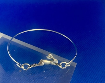Hares Bracelet/ Bangle sterling silver .925 Spring fastener