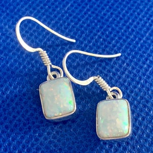 Opalite drop earrings set in sterling silver