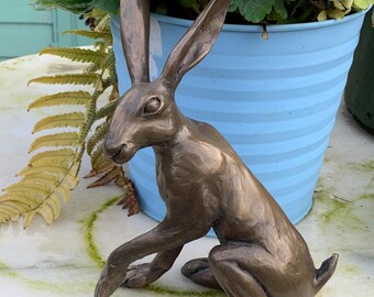 Hare Figurine Cold Cast Bronze Mystical/Magical fine quality made in the U.K.