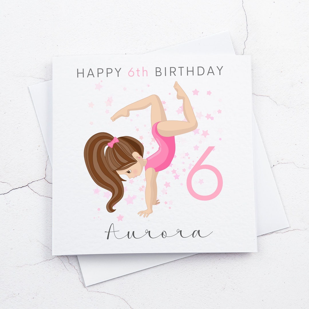 Personalised Girls Birthday Card Gymnast Gymnastics 5th 6th - Etsy