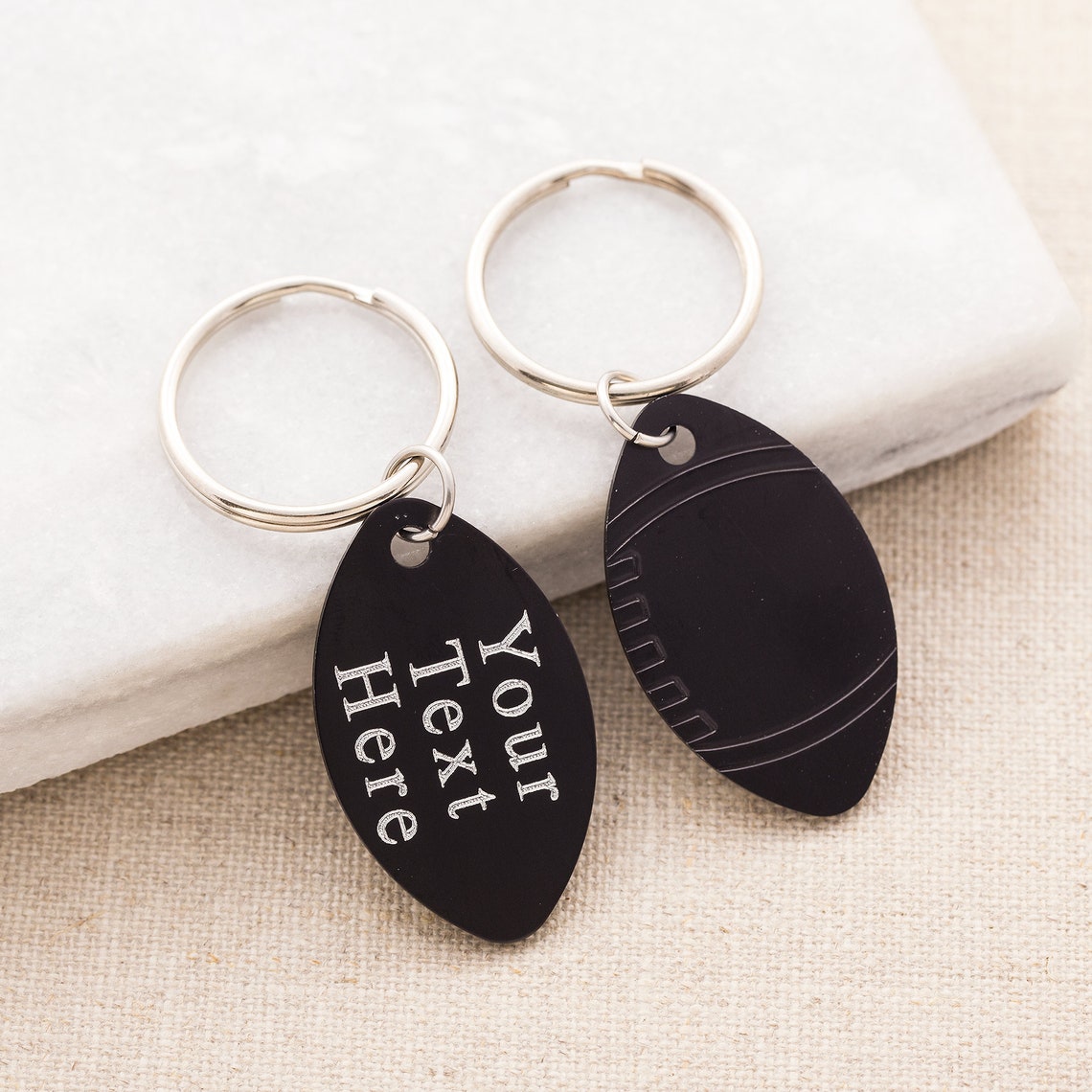 Personalized rugby ball keyring rugby keychain black Etsy