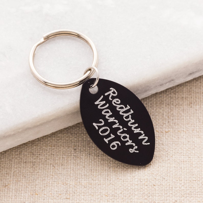 Personalized rugby ball keyring rugby keychain black Etsy