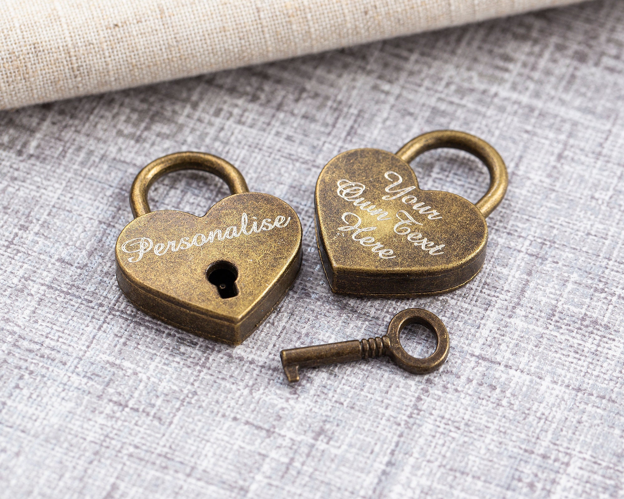 Engraved Heart Love Lock With Key Travel Bridge Love Locks 