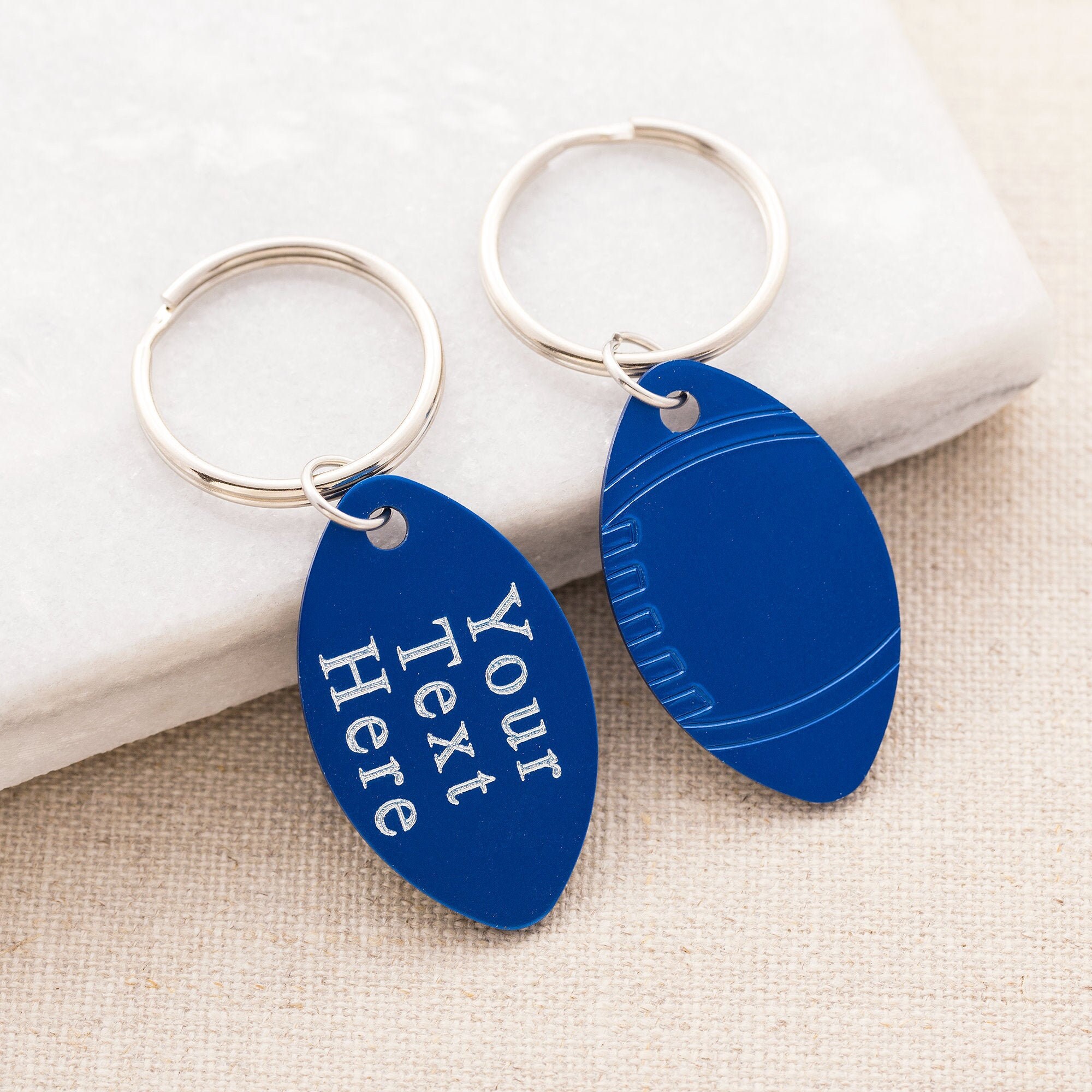 Personalized rugby ball keyring rugby keychain blue keyring Etsy