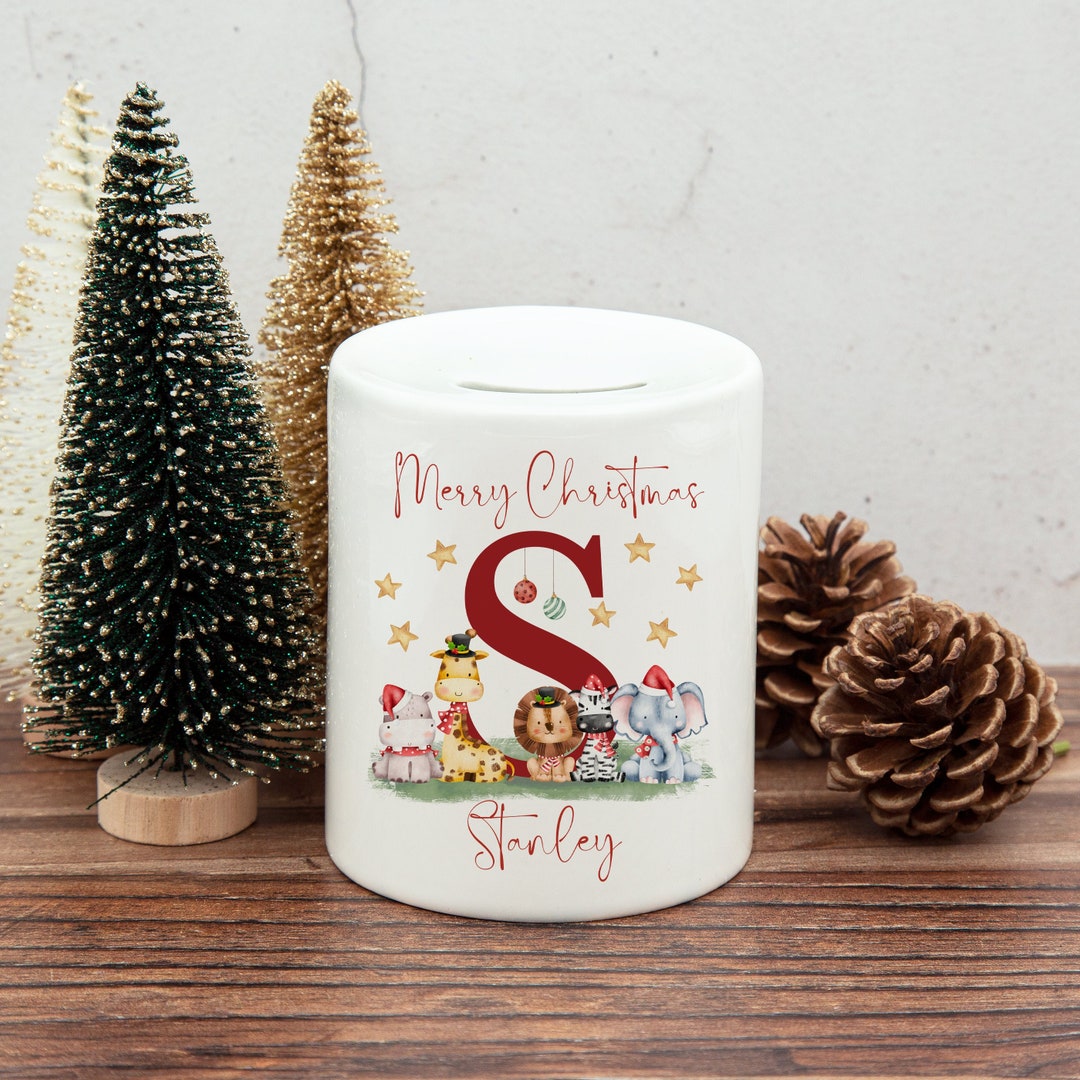 Personalised Christmas Money Box Ceramic Coin Bank Unisex Etsy