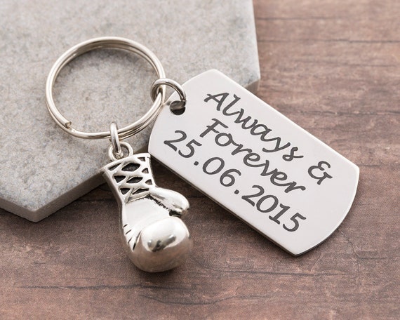 Personalised boxing glove keyring discount