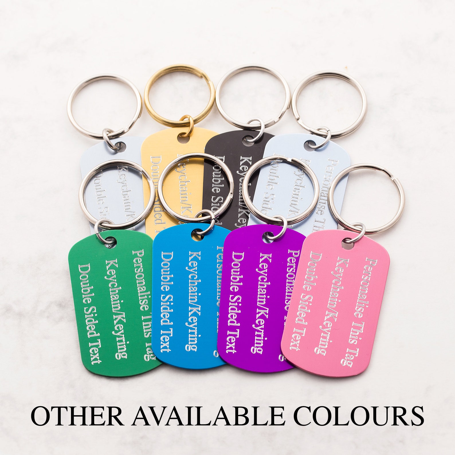 Personalized dog tag keychain green keyring engraved Etsy