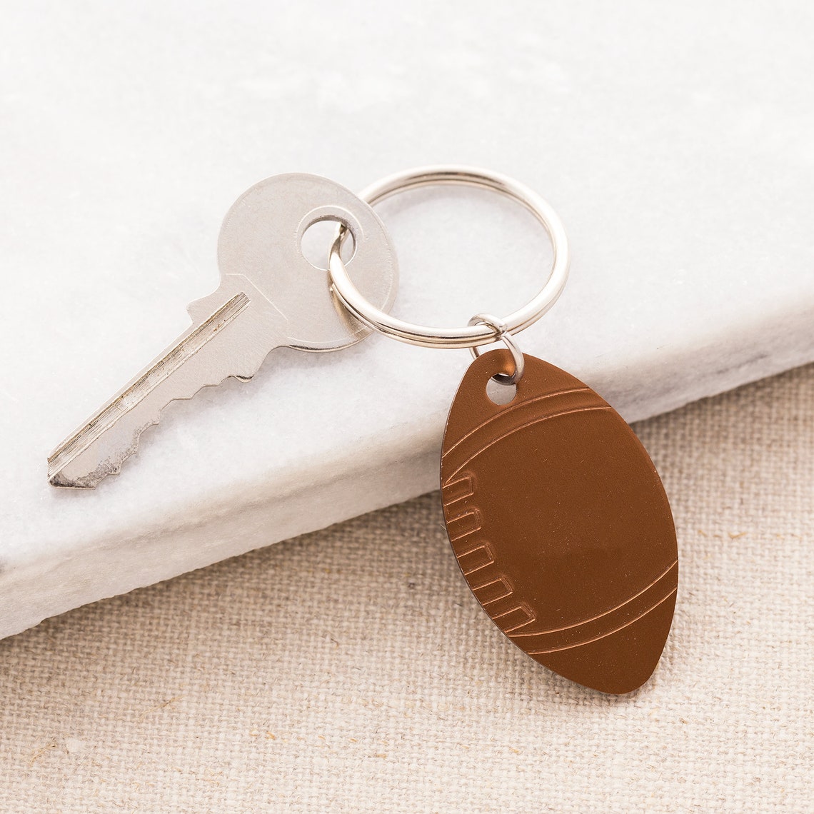 Personalized rugby ball keyring rugby keychain brown Etsy