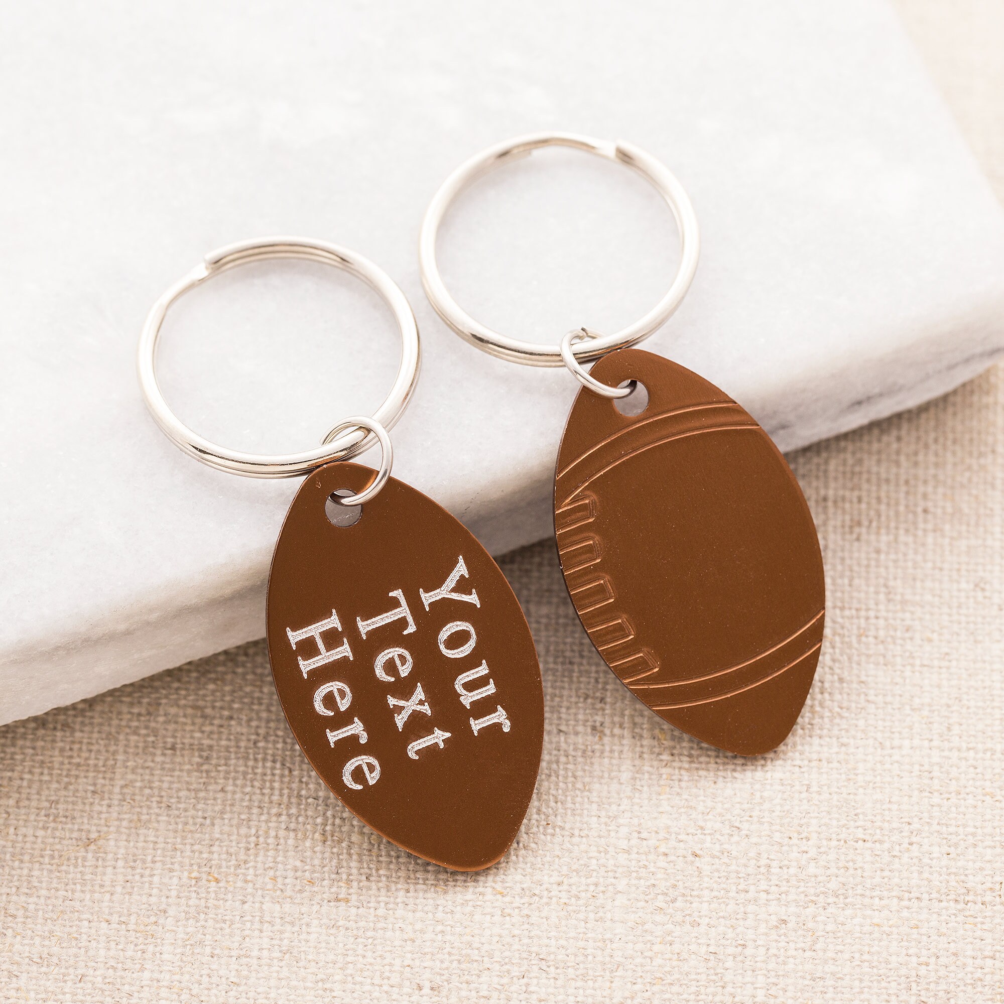 Personalized rugby ball keyring rugby keychain brown Etsy