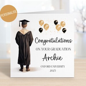 Carte de diplôme personnalisée pour lui, carte de félicitations, carte de diplômé, tous les noms et toutes les années, pour fils, petit-fils neveu, diplômé universitaire