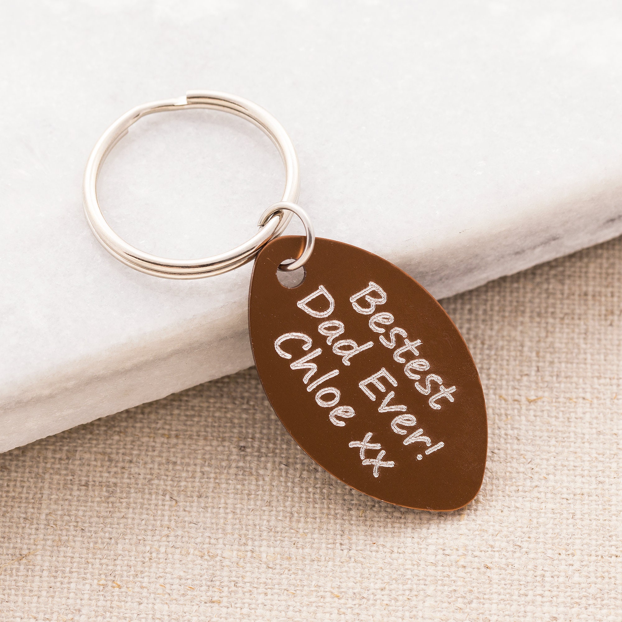 Personalized rugby ball keyring rugby keychain brown Etsy