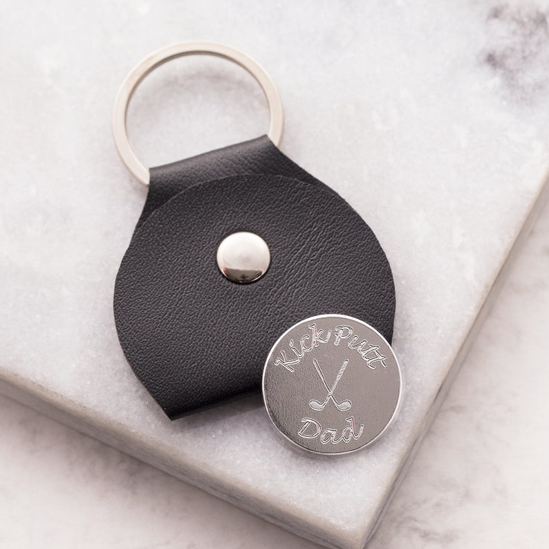Personalized Aluminium Golf Ball Marker Black Leather Case Etsy UK
