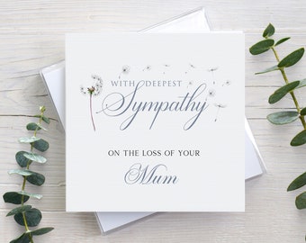 Personalised sympathy card, bereavement card, loss of loved one, condolences card, any relation, loss of parent grandparent uncle aunt