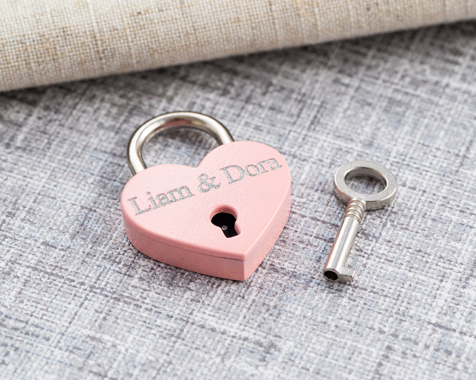 Personalized Heart Lock Pink Heart Padlock and Key - Etsy