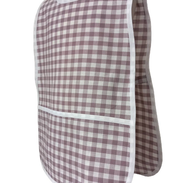 Art Smock 2-4 Years Sleeveless School Painting Cotton Grey Check Apron Boys Tablier Maternelle Gris Vichy Ecolie Peinture Garçons