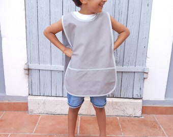 Art Smock 4-6 Years Sleeves School Boys Cotton Grey Tablier de peinture Garçon Enfants Coton Maternelle Ecolier Peinture Gris