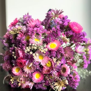 Dried flowers bouquet, Dried Statice flowers bouquet, Dried flowers, Bunch of dried flowers, Rustic wedding decor, dried arrangement bouquet