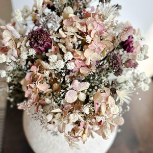 Dried Hydrangeas bouquet, Pink cream color Hydrangeas, dried Hydrangeas bunch