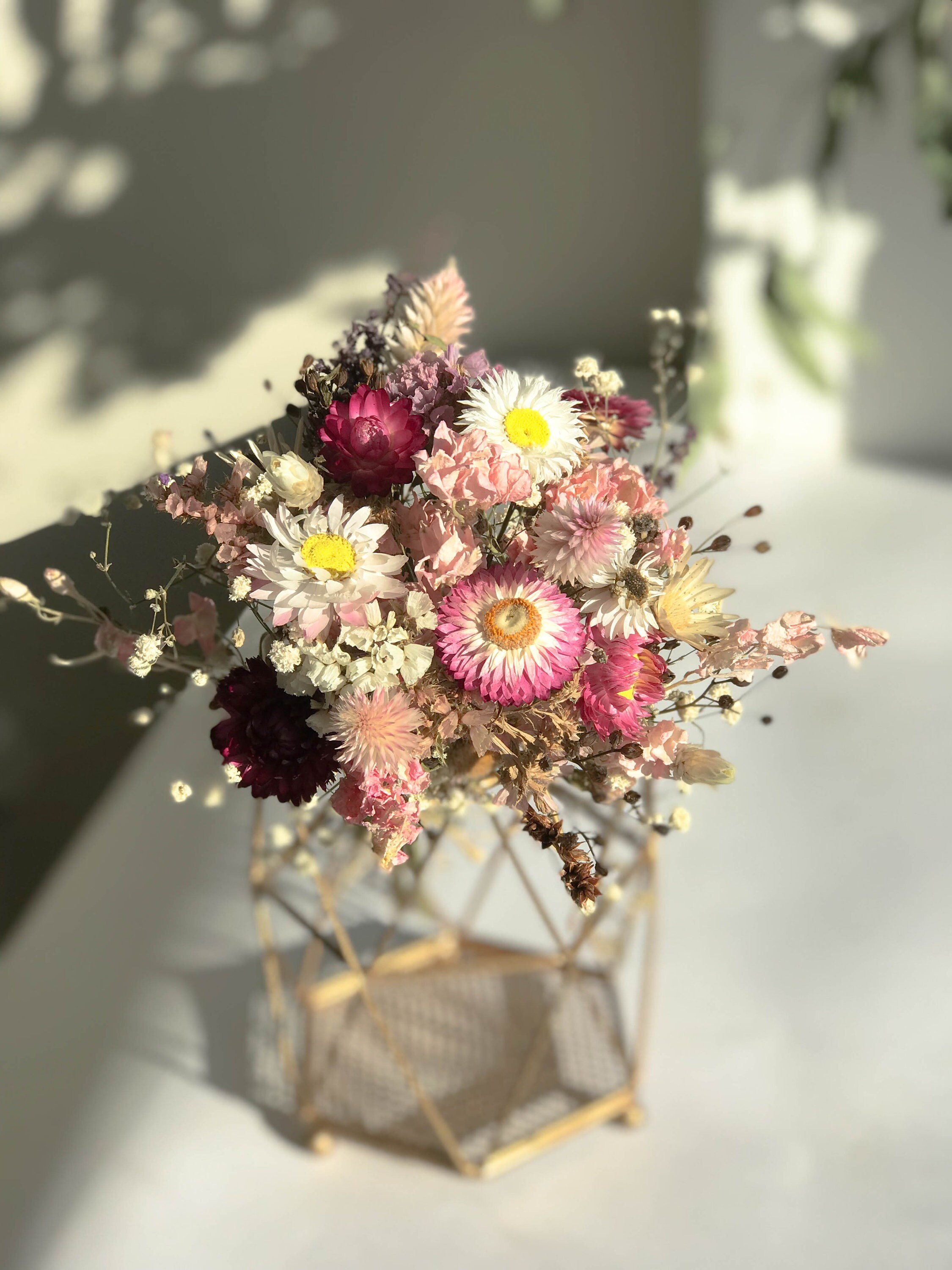 Small Dry Flower Arrangement, Small Flower Bouquet, Flower Arrangement for Gift, Small Floral