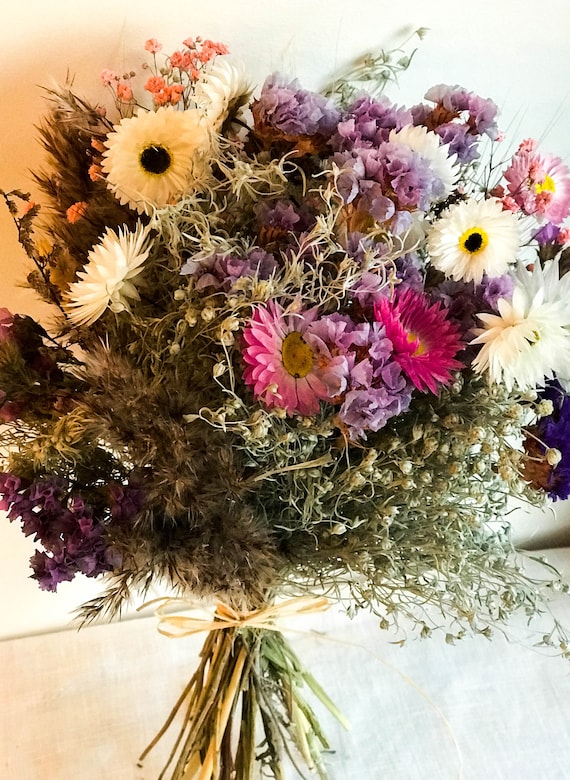Bouquet De Fleur Séchée Bouquet Sec De Fleurs De Paille Fleur Sèche Paquet De Fleur Séchée Décor Rustique De Mariage Bouquet Sec Darrangement