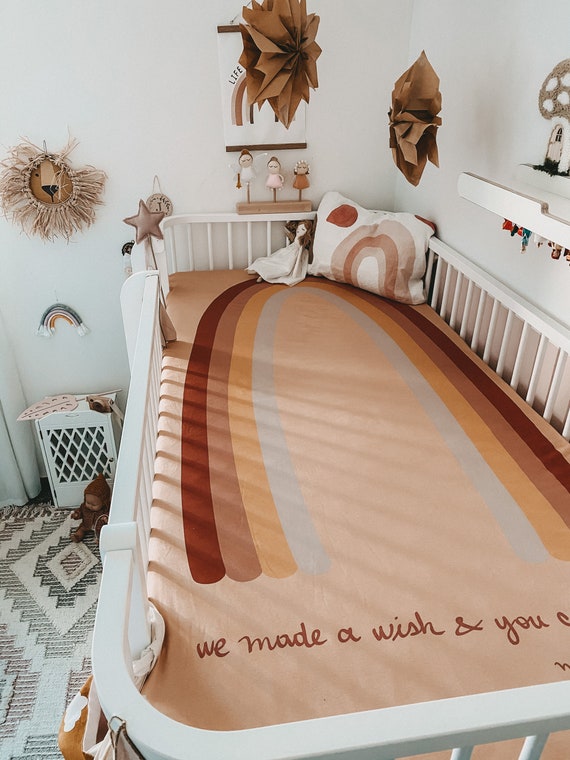 Drap de lit b b enfant fille gar on arc en ciel drap housse lit