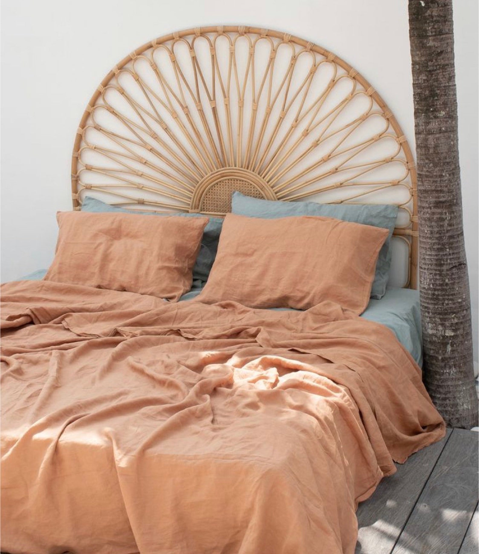 Bett Kopfteil Rattan Boho Kopfteil aus Rattan für Bett 160cm | Etsy