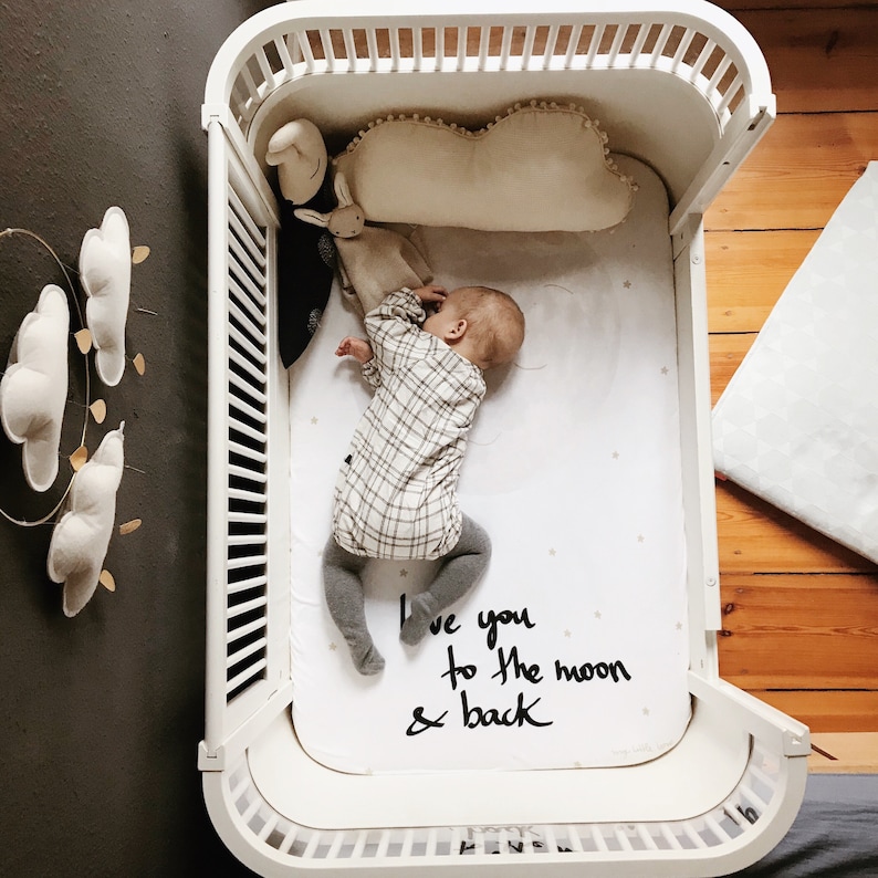 Crib Sheet Love You to the Moon and Back Crib Sheet Baby Etsy