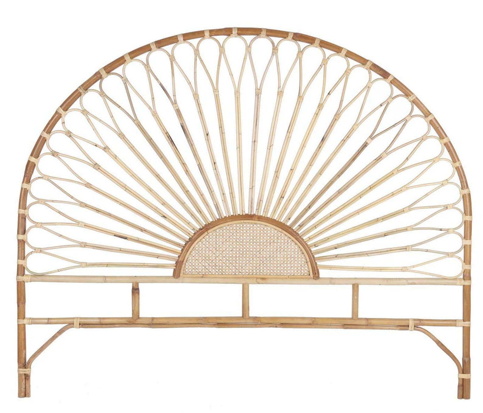 Bett Kopfteil Rattan Boho Kopfteil aus Rattan für Bett 160cm | Etsy