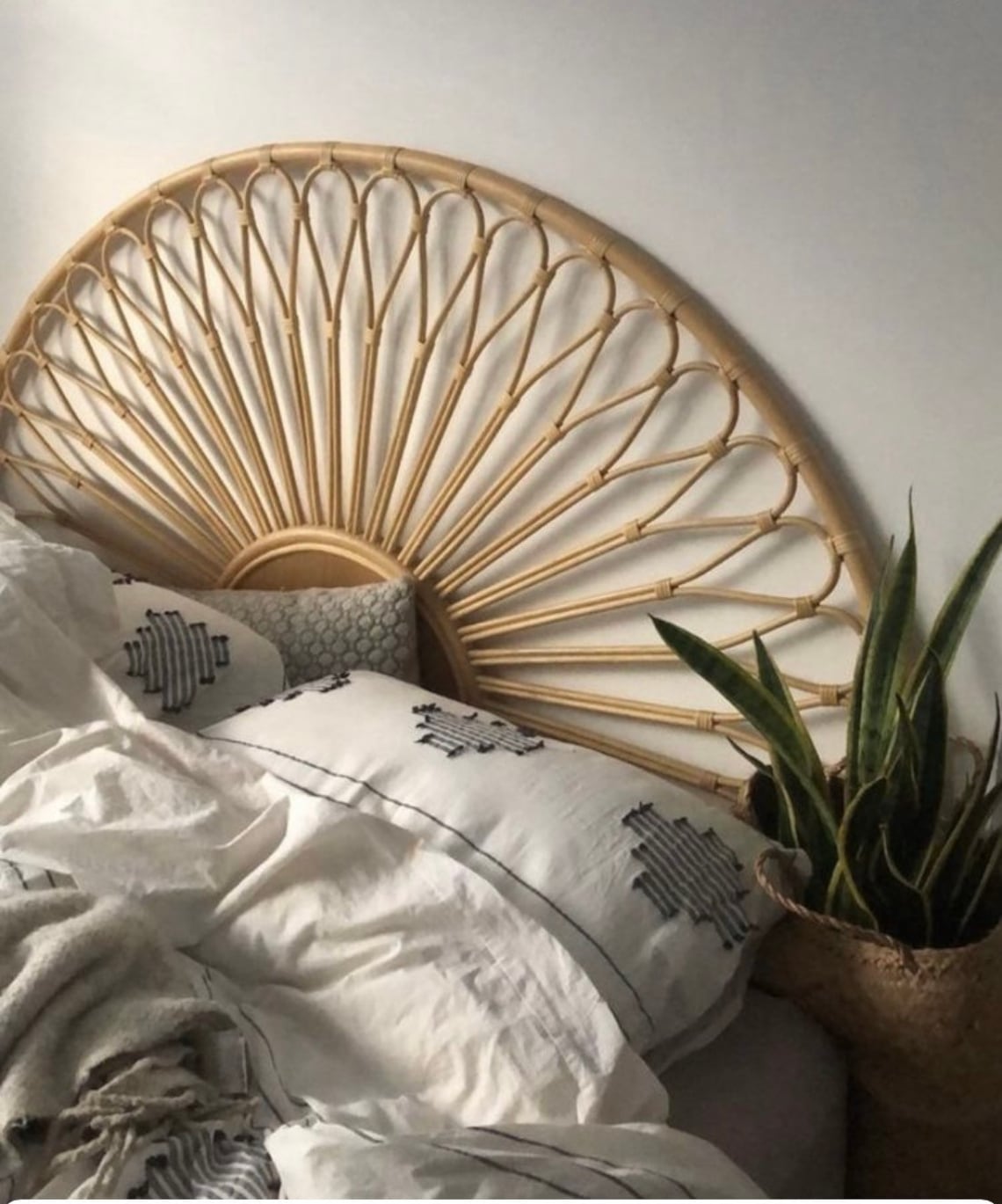 Bett Kopfteil Rattan Boho Kopfteil aus Rattan für Bett 160cm | Etsy