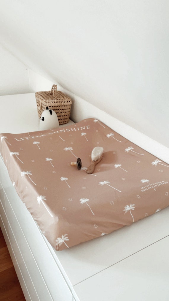 Housse de matelas à langer 50x70 housse de matelas à langer garçon fille  bébé lune étoiles blanc gris housse de protection love you to the moon and  back -  France