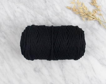 5mm Supersoft Cotton String Black 500 grams