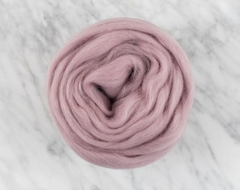 Organic Chunky Merino Wool Roving for Weaving/Spinning/Felting/Arm Knitting -  606 Blush