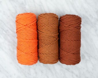 Colored Cotton String  3mm (200gr) - Bundle Copper