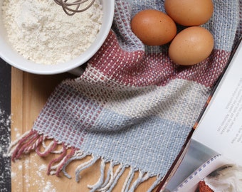 Handwoven Tea Towels - Weaving DIY Tutorial kit - Hortensia colorway - Funem Studio x Studio Stiller