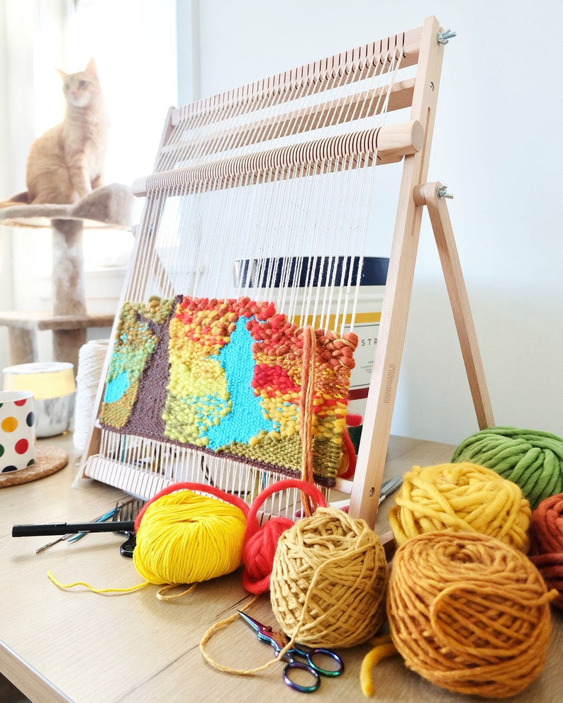 Weaving Loom XL with Stand Heddle Bar and Rotating Warp Etsy