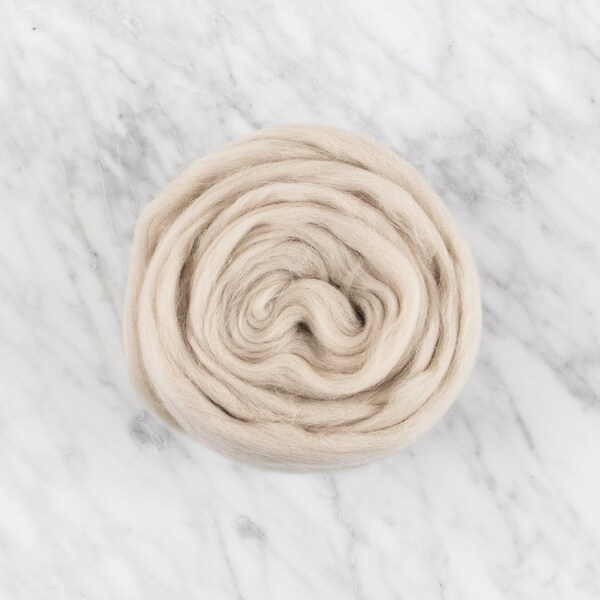 Organic Chunky Merino Wool Roving for Weaving/Spinning/Felting/Arm Knitting -  620 Beige