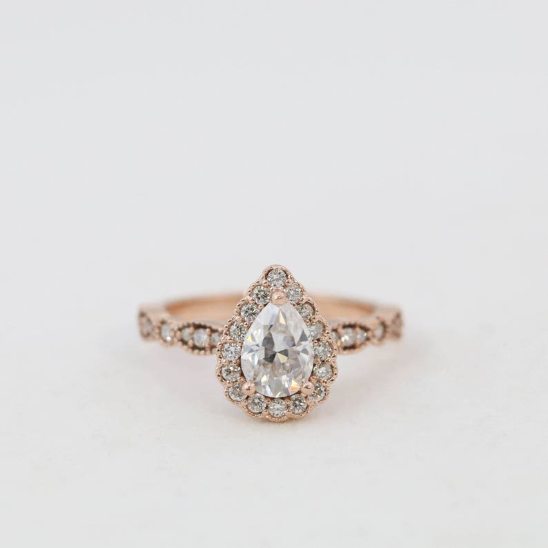 moissanite engagement ring etsy