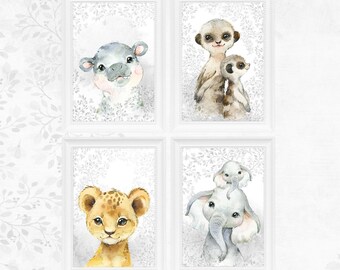 SAFARI ( 2 ) Africa Baby Animals Nursery Print  Fine Art Print |Set 44/Safari 2