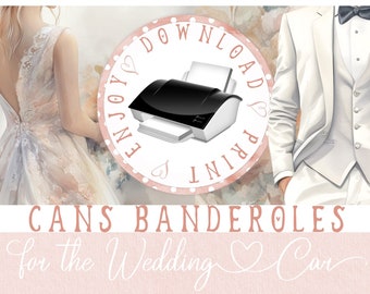 Banderoles for car cans wedding car | Printable PDF