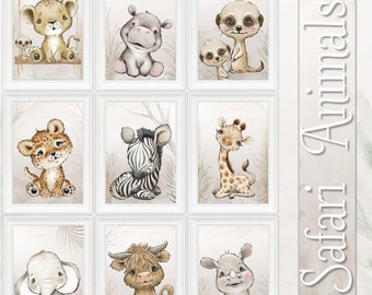 Nursery Print (A3) Africa Animals Poster  | SET 70