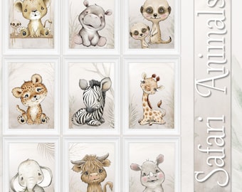 Nursery Print (A4) Africa Animals Poster