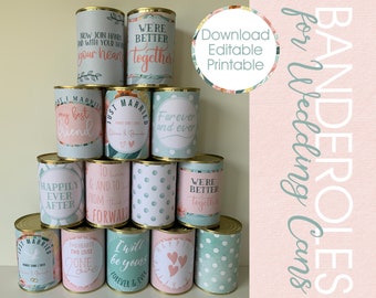 Wedding Car Cans Banderoles | editable and printable | DIY