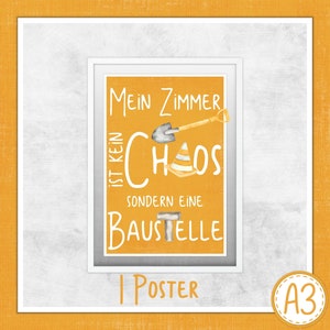 Nursery Prints Boys Room Decor Construction Vehicles Poster A3 / Chaos Zimmer