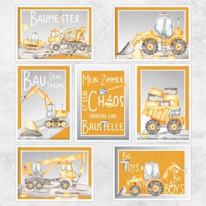 Nursery Prints Boys Room Decor Construction Vehicles Poster image 1