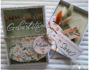 Danke sagen "Zeit statt Zeug Gutschein" oder "Geldgeschenk" mit Gänseblümchen | Muttertag, beste Freundin, Geburtstag |4022